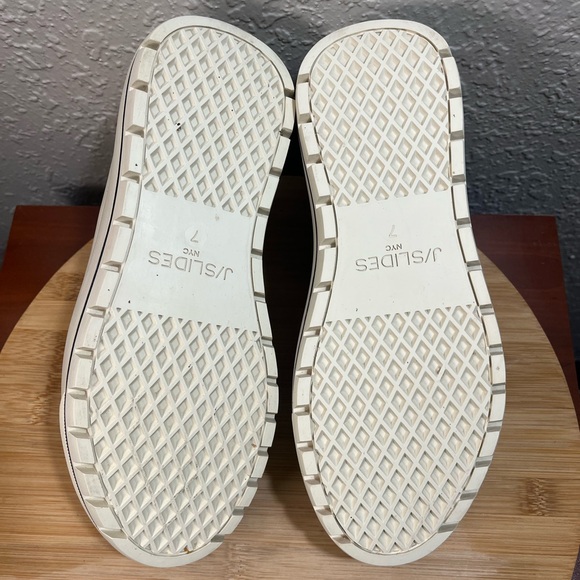 🔥 J/SLIDES GRACIE TAN BEIGE LACE-UP PLATFORM SNEAKERS WOMENS SIZE 7M - Picture 7 of 10